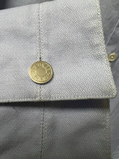 Hermes Men's Light Blue Long Sleeve Shirt