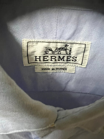 Hermes Men's Light Blue Long Sleeve Shirt