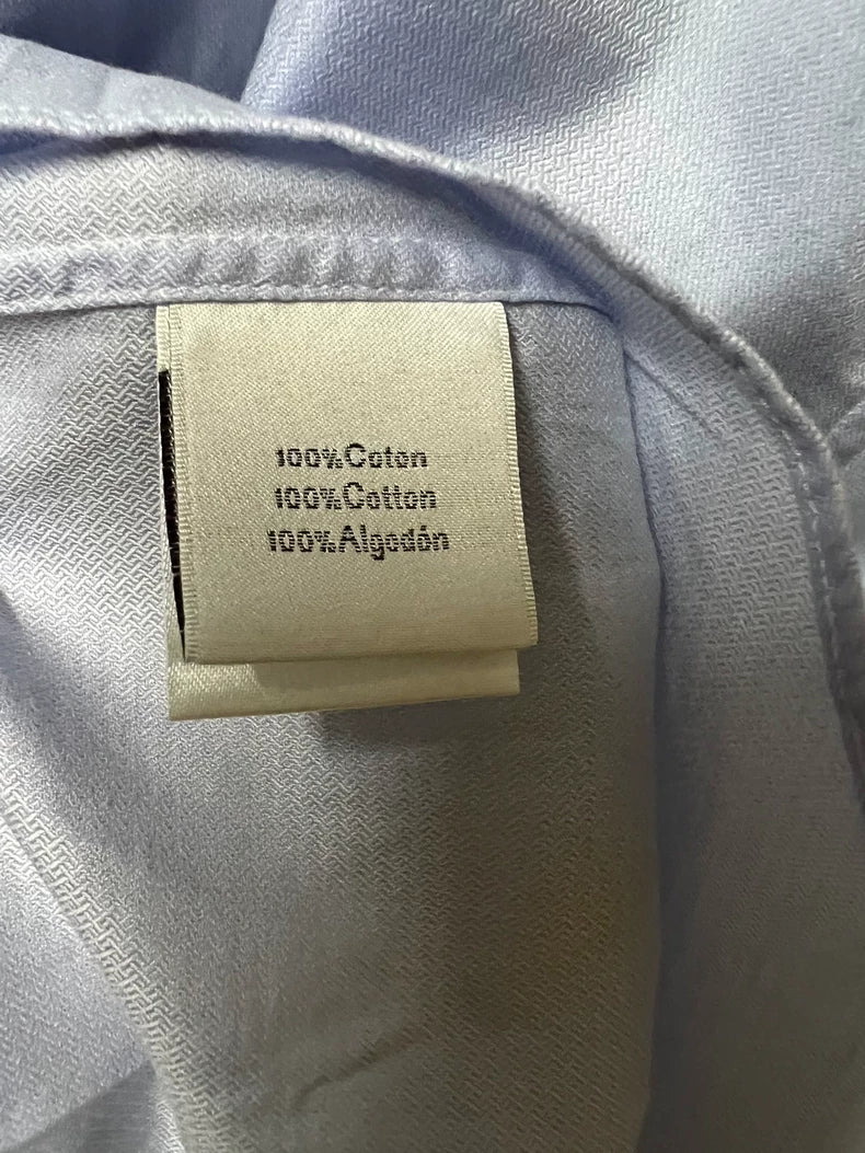 Hermes Men's Light Blue Long Sleeve Shirt