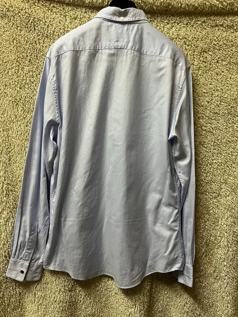 Hermes Men's Light Blue Long Sleeve Shirt