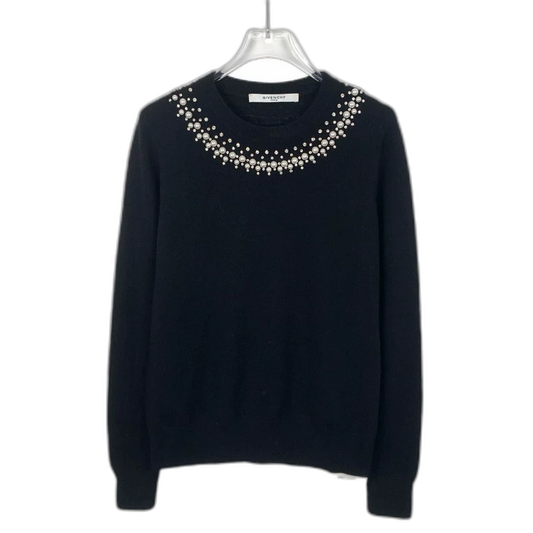 Givenchy Black Pearl Detail Wool Sweater
