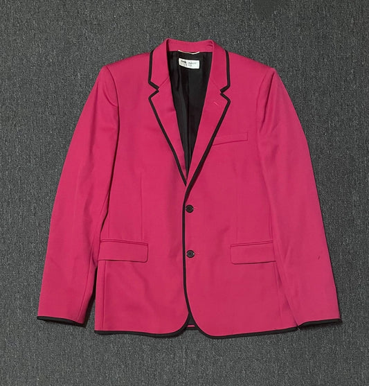 Saint Laurent Pink Wool Blazer Jacket-yf