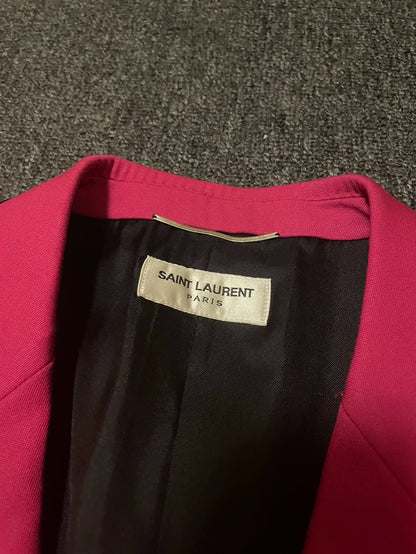 Saint Laurent Pink Wool Blazer Jacket-yf