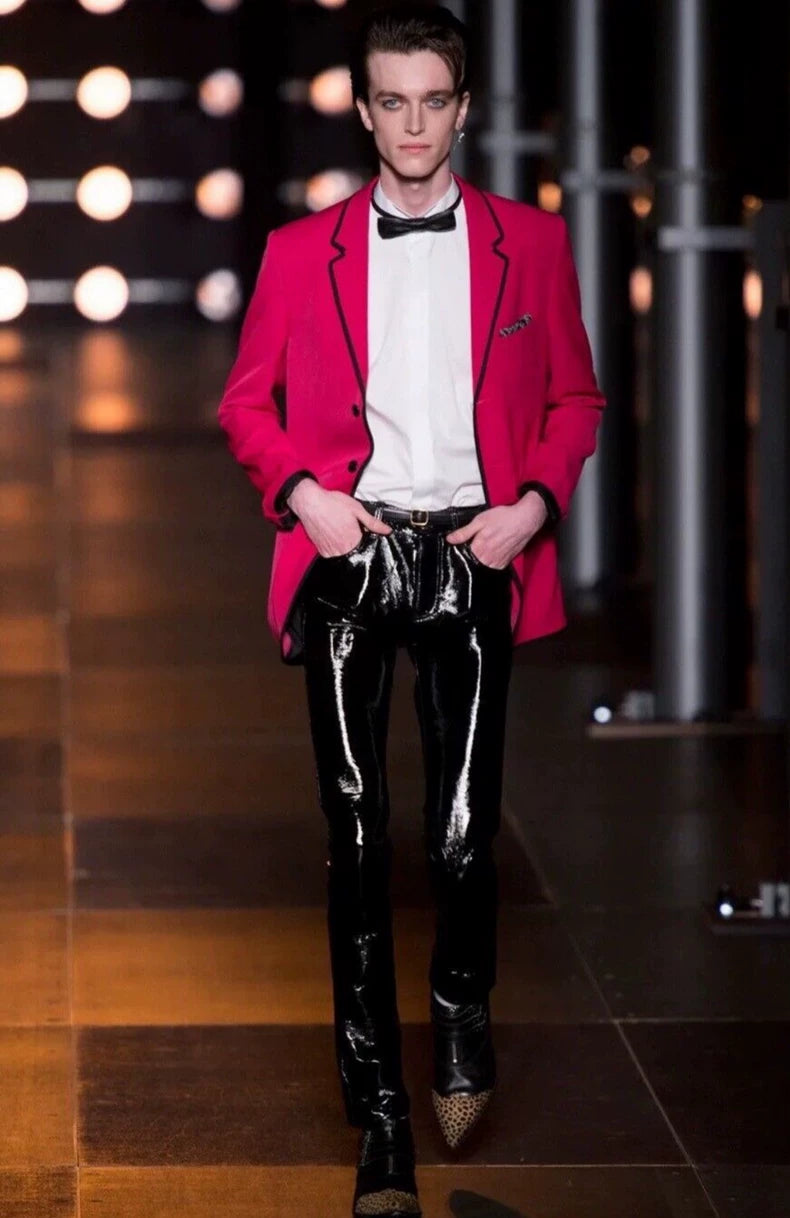 Saint Laurent Pink Wool Blazer Jacket-yf