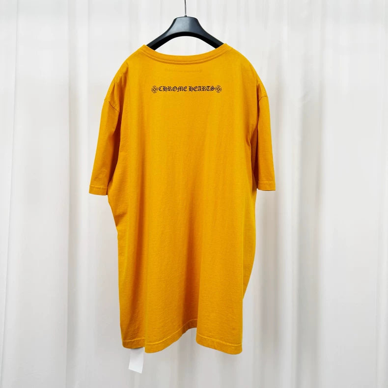 Chrome Hearts Yellow Print Short Sleeve Shirt-yf