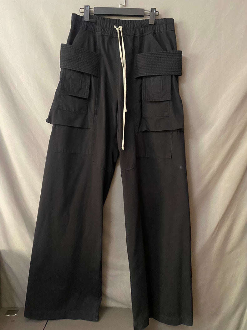 Rick Owens Double Ring Wide-Leg Nylon Pants