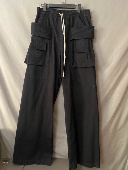 Rick Owens Double Ring Wide-Leg Nylon Pants