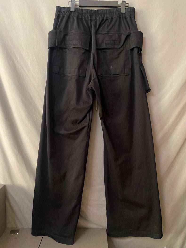 Rick Owens Double Ring Wide-Leg Nylon Pants