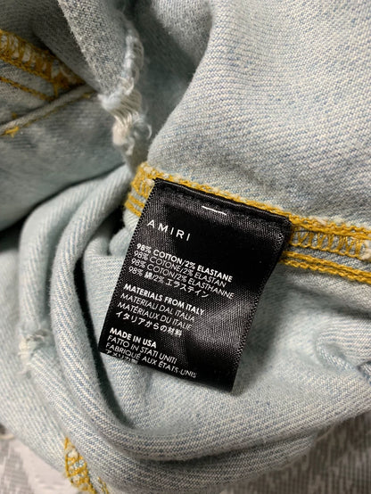 AMIRI Batwing Distressed Denim Jacket