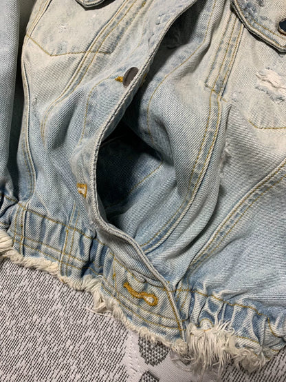 AMIRI Batwing Distressed Denim Jacket