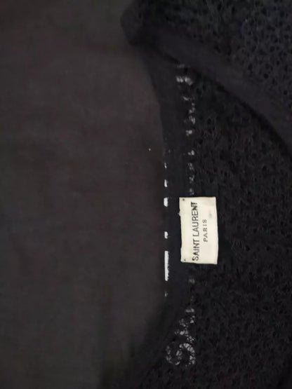 Saint Laurent Paris SLP Fishnet Tank Top