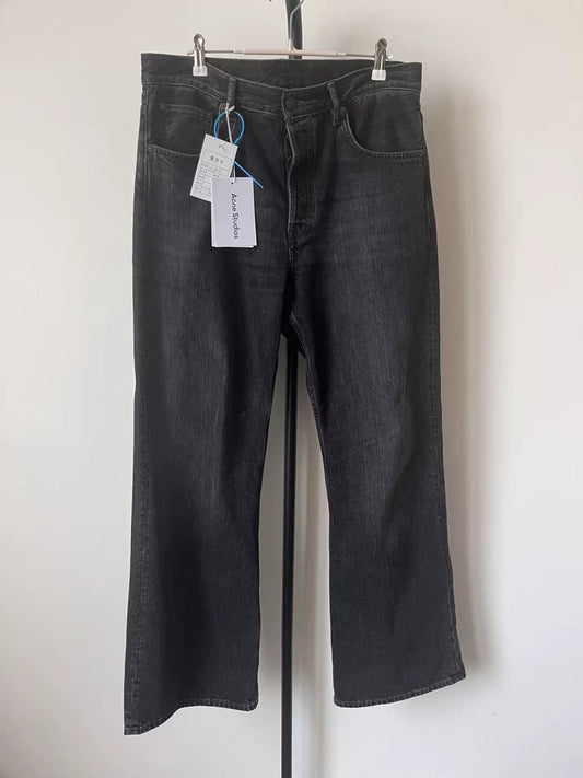 Acne Studios Black Wide-Leg Jeans-yf