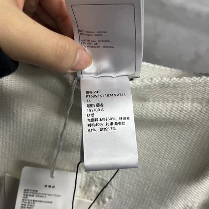 White Embossed Logo Dress by Chanel