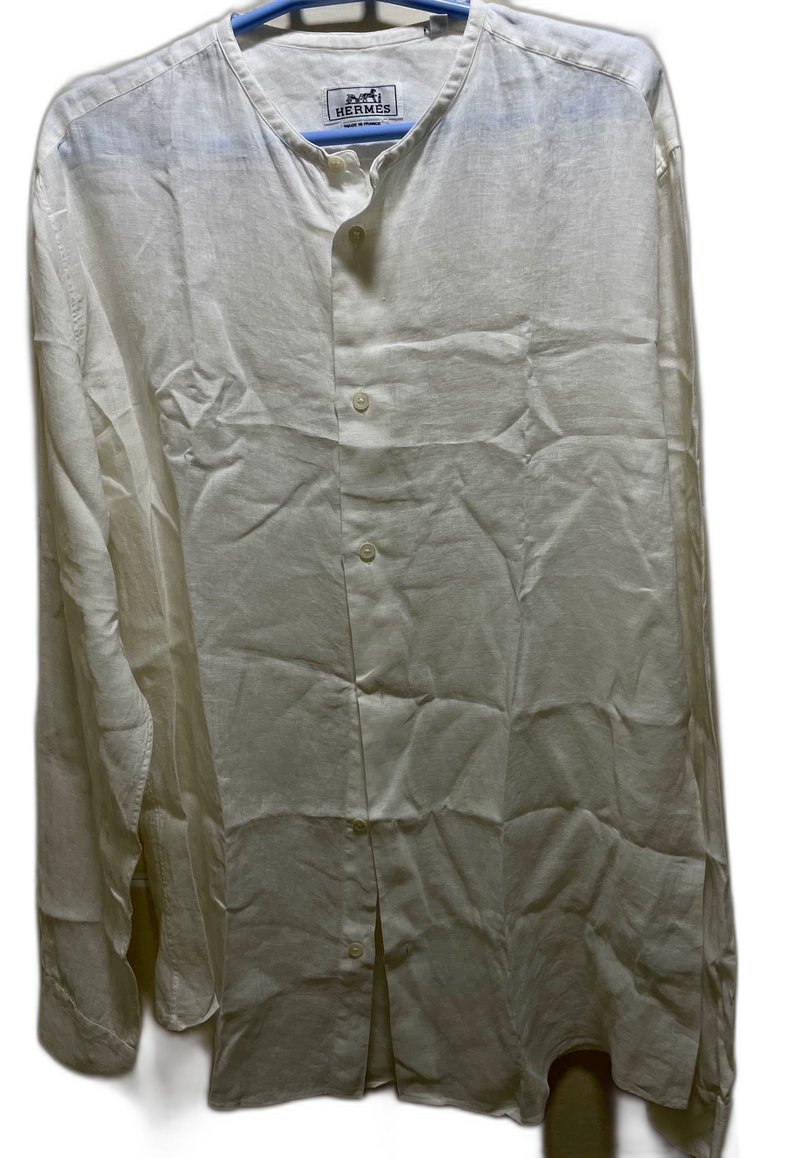 Hermes Men's Linen Long Sleeve Shirt
