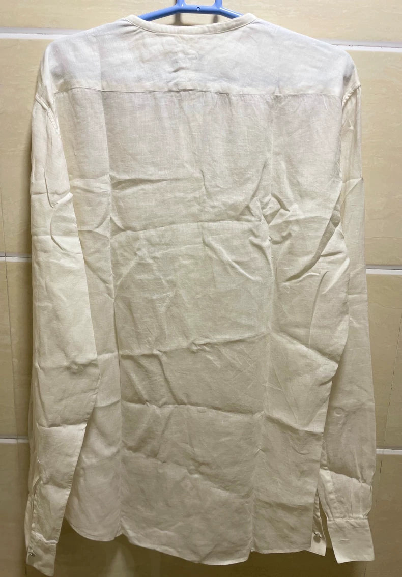 Hermes Men's Linen Long Sleeve Shirt