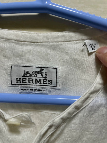 Hermes Men's Linen Long Sleeve Shirt