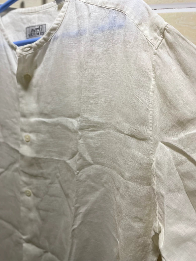 Hermes Men's Linen Long Sleeve Shirt