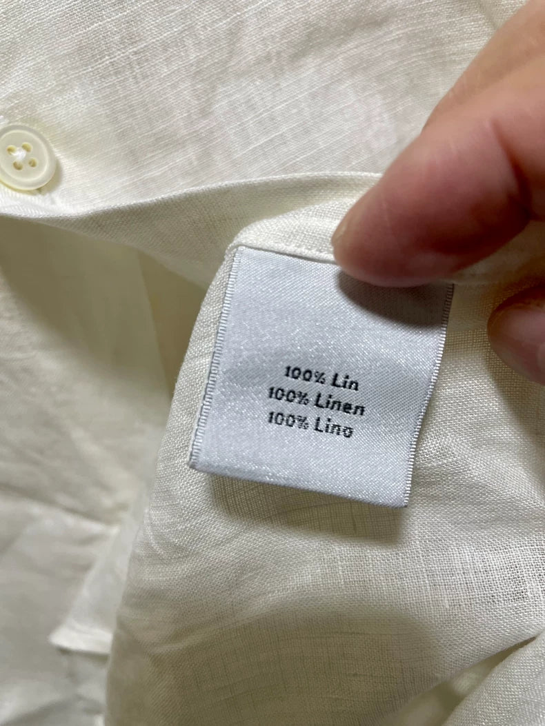 Hermes Men's Linen Long Sleeve Shirt