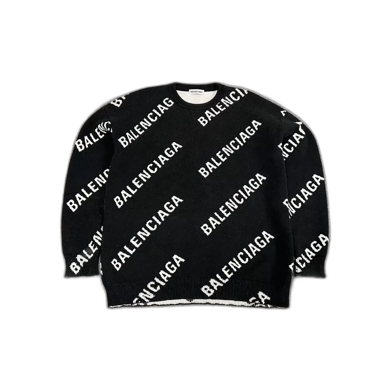 Balenciaga Wool Knit Sweater with Logo