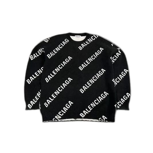 Balenciaga Wool Knit Sweater with Logo