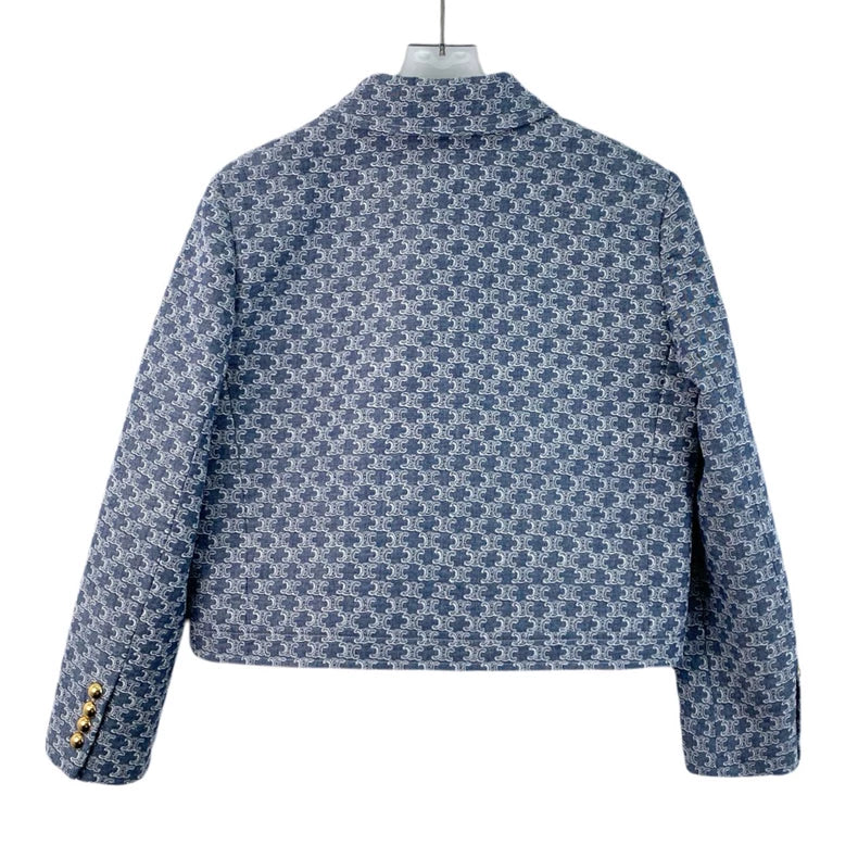 Blue Printed Celine Long Sleeve Jacket