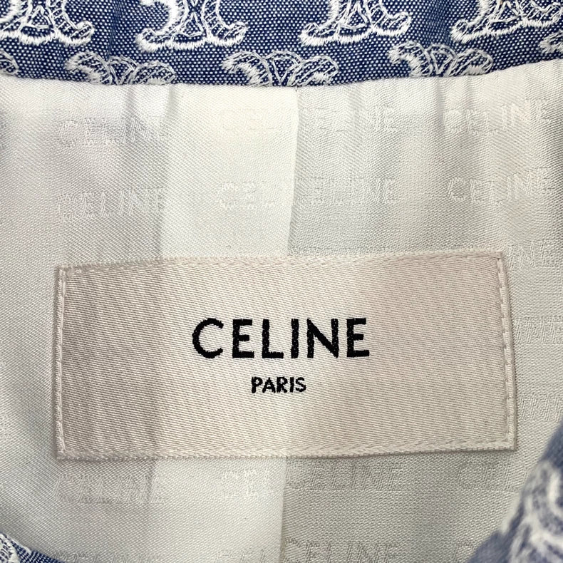 Blue Printed Celine Long Sleeve Jacket