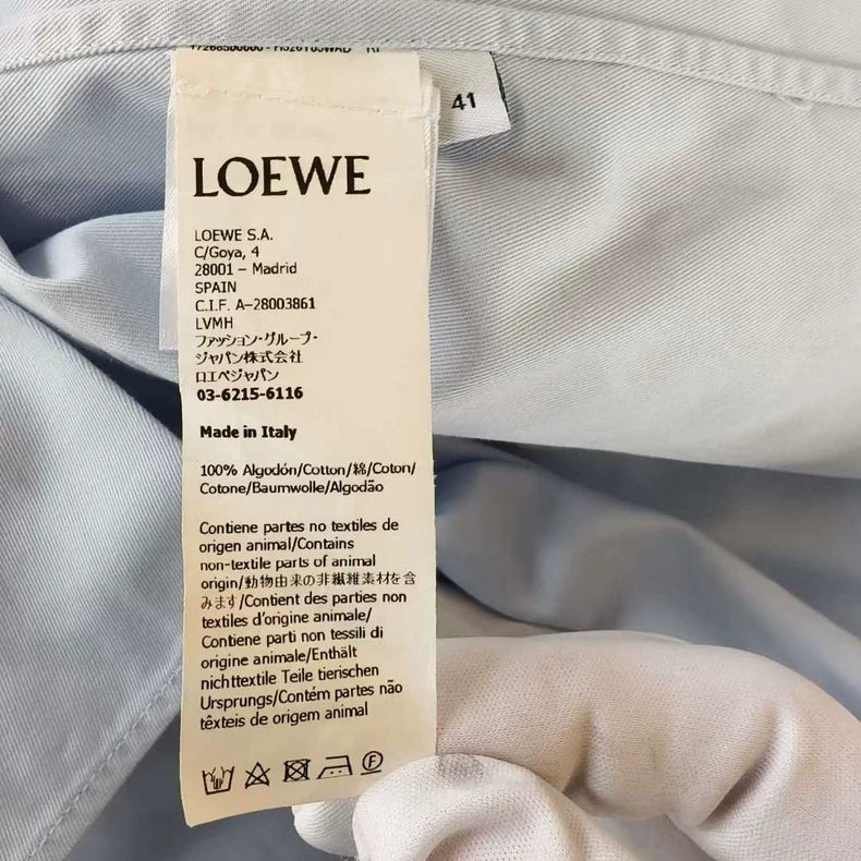 LOEWE Light Blue Logo Pocket Shirt