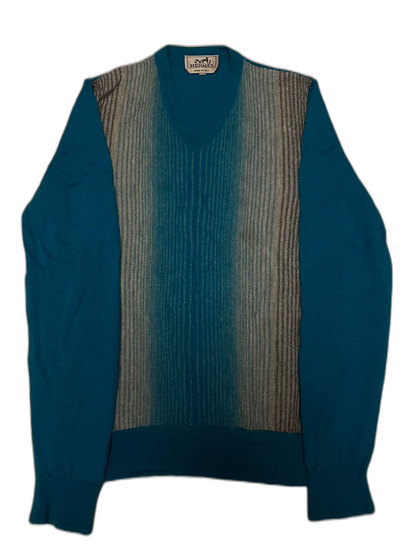 Hermes Camel Wool V-Neck Pullover