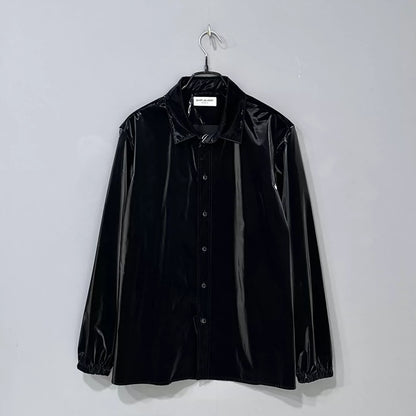 Black Patent Leather Shirt from Saint Laurent