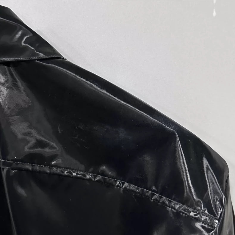 Black Patent Leather Shirt from Saint Laurent
