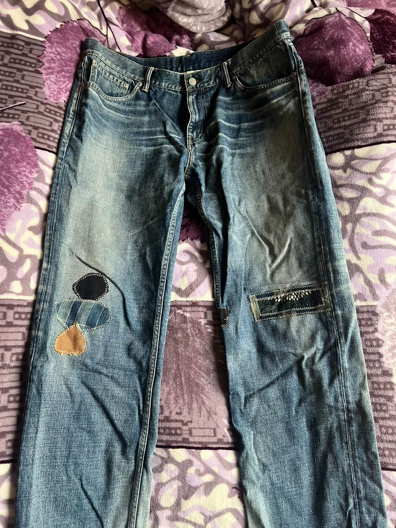 VISVIM Damaged Patch Denim Pants Size 38