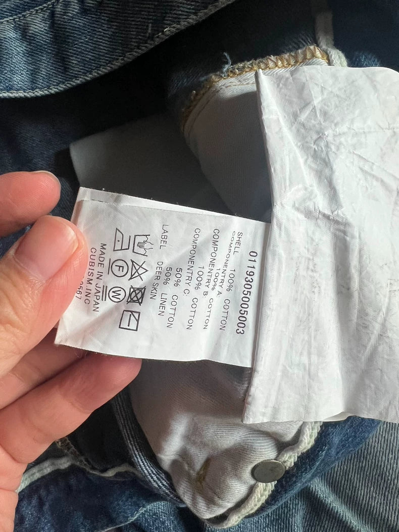 VISVIM Damaged Patch Denim Pants Size 38