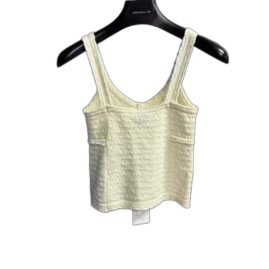 Chanel White Knitted Lace Camisole Top