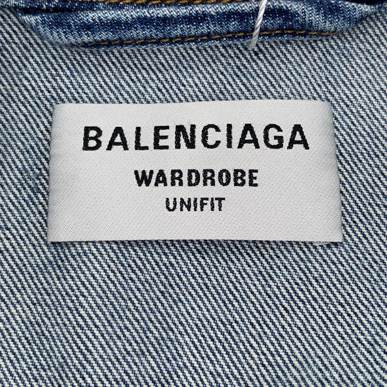 Balenciaga Blue Graffiti Print Denim Jacket