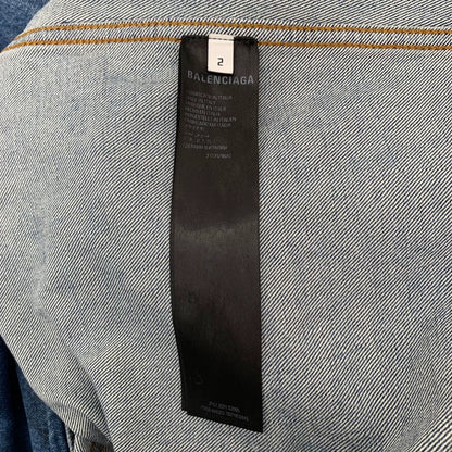 Balenciaga Blue Graffiti Print Denim Jacket
