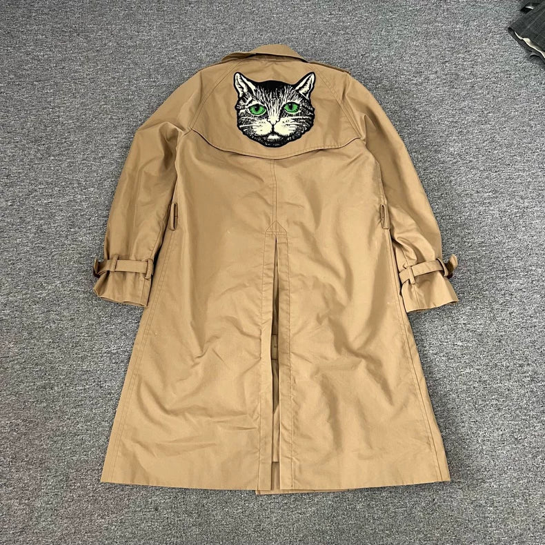 Gucci Embroidered Cat Trench Coat