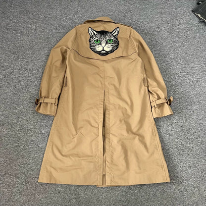 Gucci Embroidered Cat Trench Coat