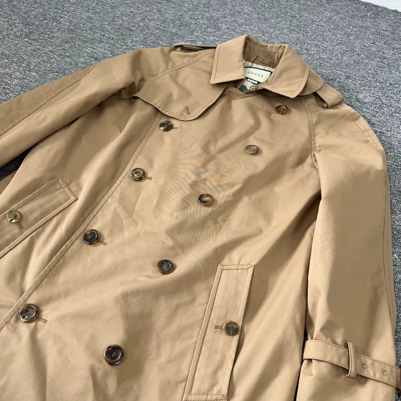 Gucci Embroidered Cat Trench Coat