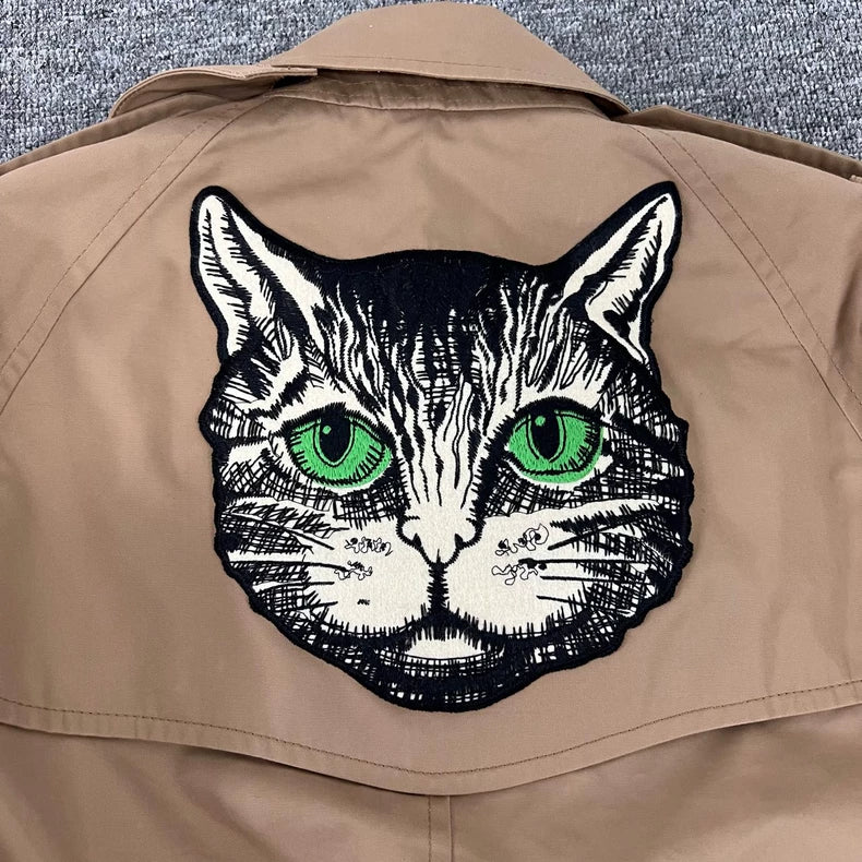 Gucci Embroidered Cat Trench Coat