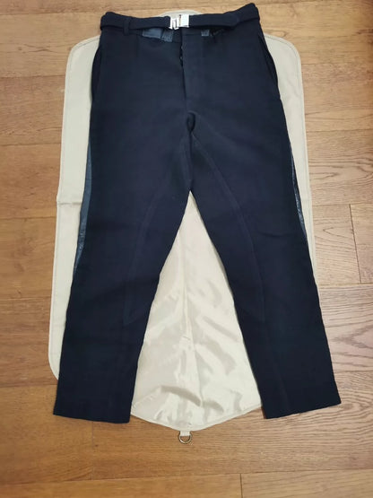 YSL Runway Patchwork Lambskin Wool Trousers