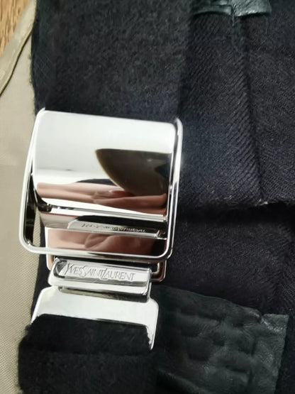 YSL Runway Patchwork Lambskin Wool Trousers