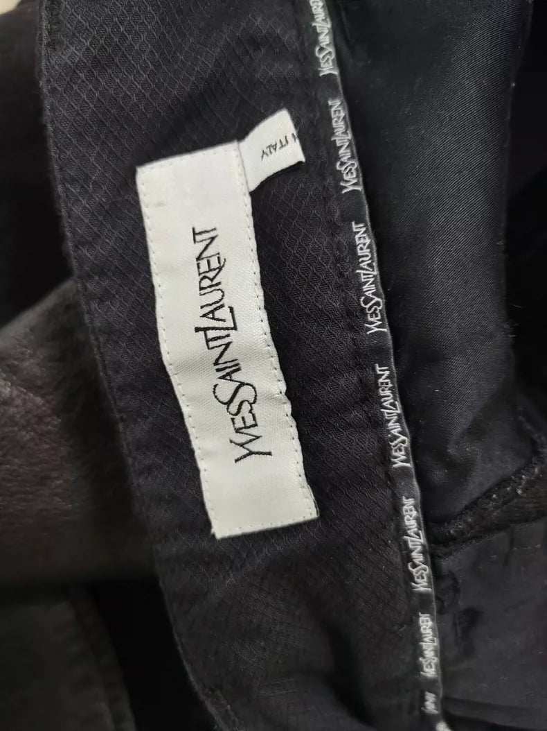 YSL Runway Patchwork Lambskin Wool Trousers