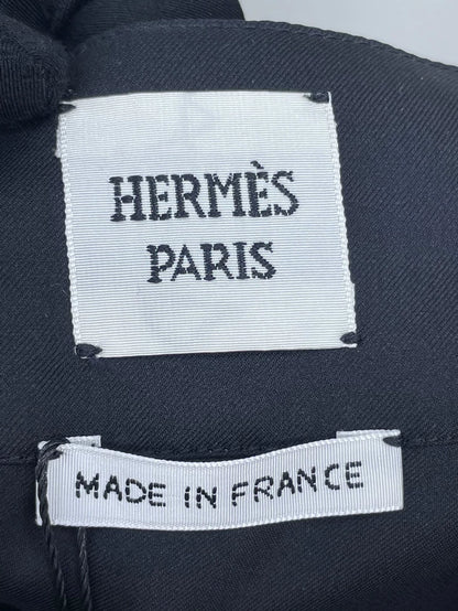 Hermes Black and White Silk Skirt