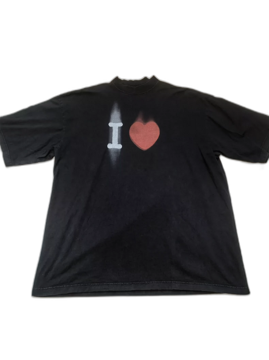 Balenciaga Black Short Sleeve Embroidered Tee