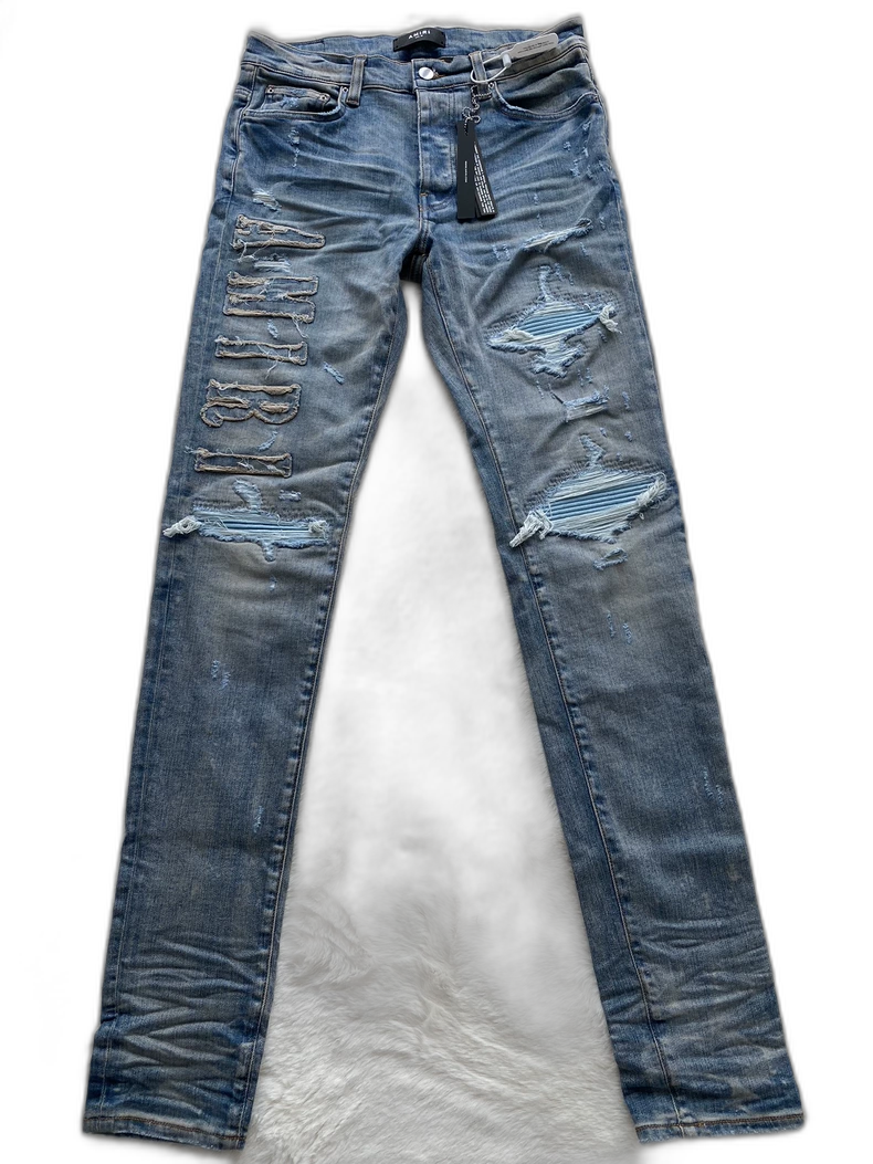 Amiri Blue Denim Logo Jeans