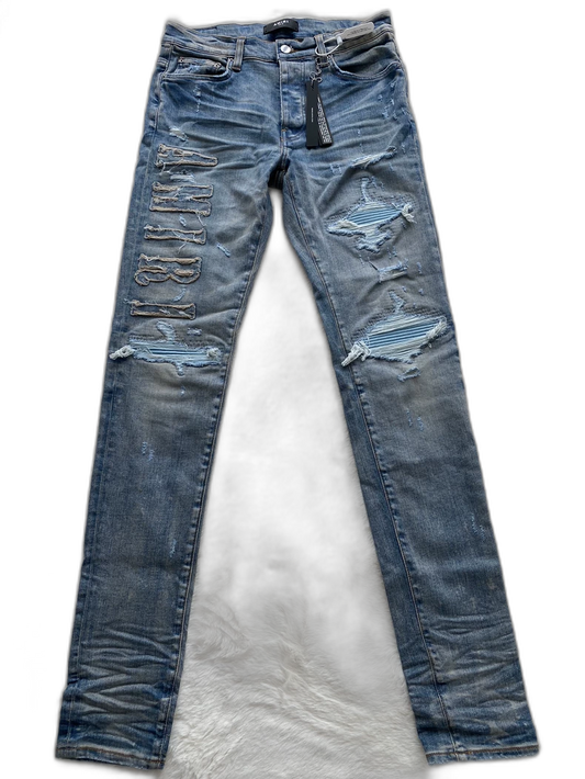 Amiri Blue Denim Logo Jeans