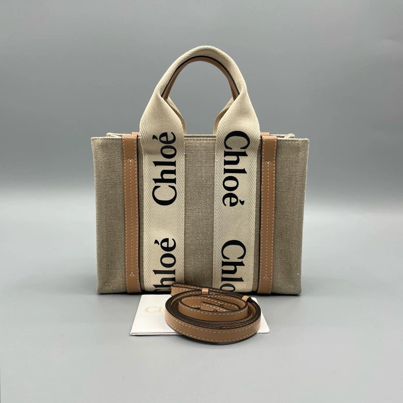 Chloe Woody Canvas Tote Bag