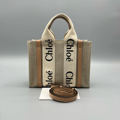 Chloe Woody Canvas Tote Bag