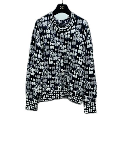 Chanel Sequin Floral Knit Sweater