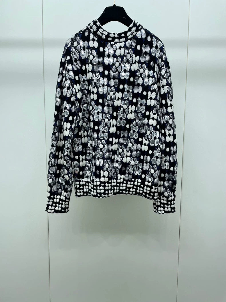 Chanel Sequin Floral Knit Sweater